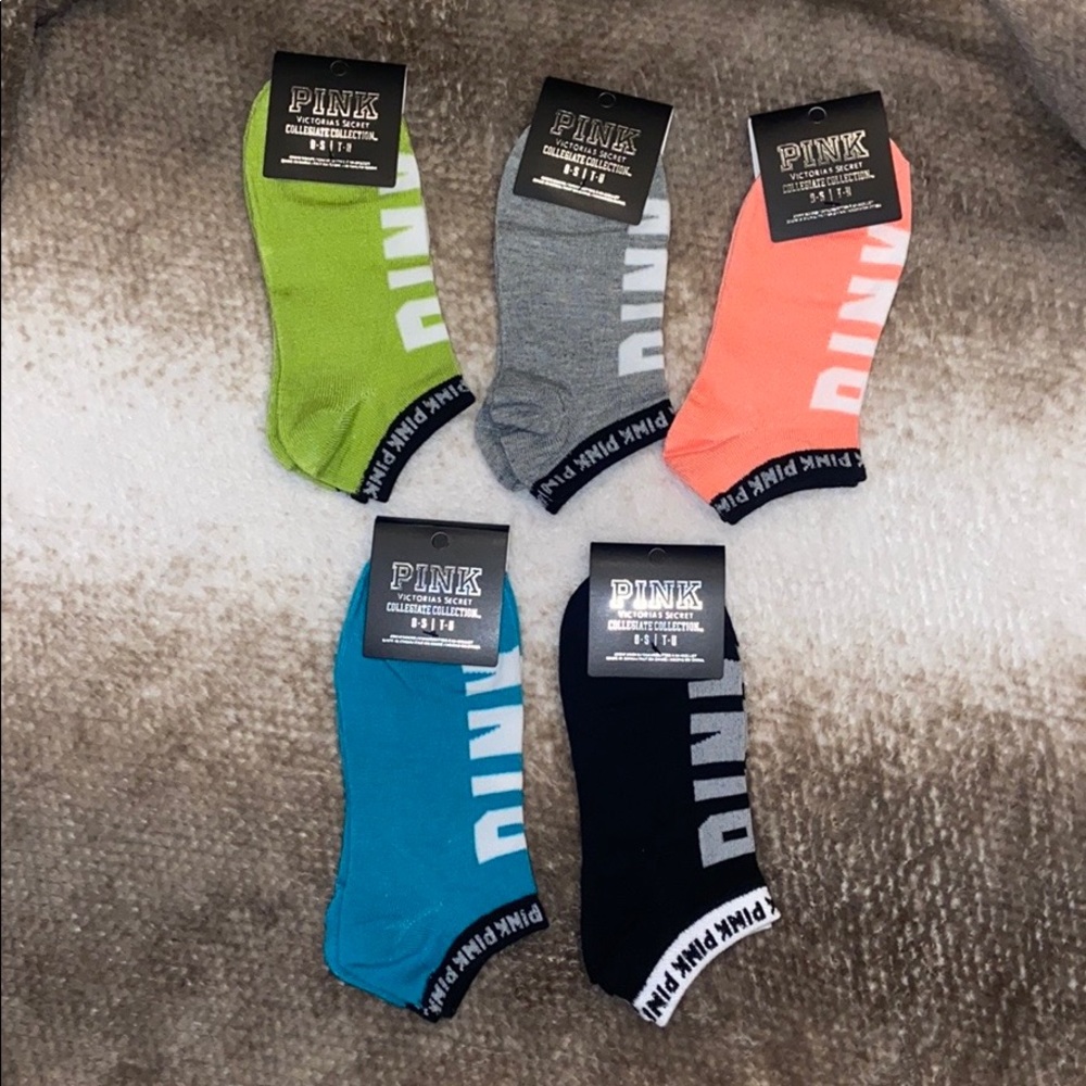 NWT Victoria’s Secret PINK Crew Socks Bundle of 5